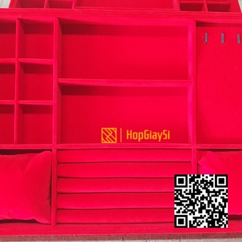Khay gổ đựng trang sức (mã K2L5) size  màu đỏ