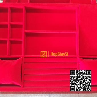 Khay gổ đựng trang sức (mã K2L6) size  màu kem