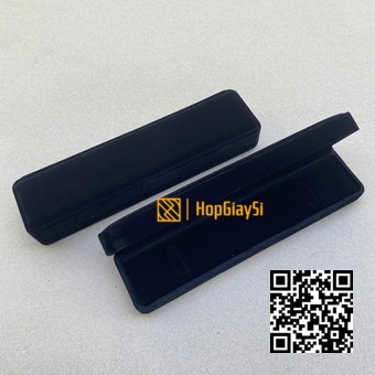 Hộp Đựng Lắc Tay Bật Nhung Cao Cấp (góc tròn) Size 23 x 6cm Màu Đen