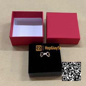 Hộp Nhẫn Giá Rẻ Đỏ Nhám - Size 6 x 6 x 3.2cm