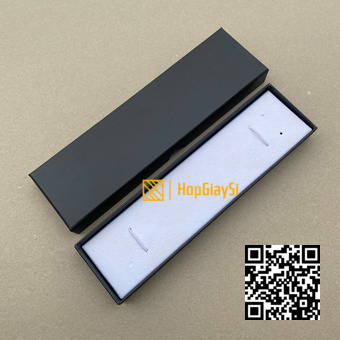 Hộp đựng Dây Đồng Hồ Giấy Xanh Trơn (Ruột trắng) Size 22 x 4 x 2cm