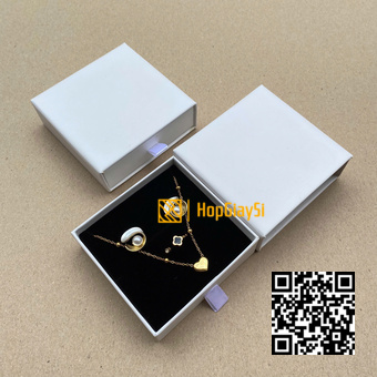 Hộp Đựng Quà Ngăn Kéo Cao Cấp  Màu Trắng Trơn Size 9 x 8.7 x 3cm