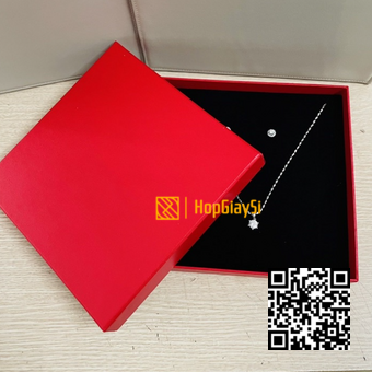 Hộp Bộ Trang Sức Nắp Rời Đỏ Trơn  Size 18 x 18 x 3.5cm